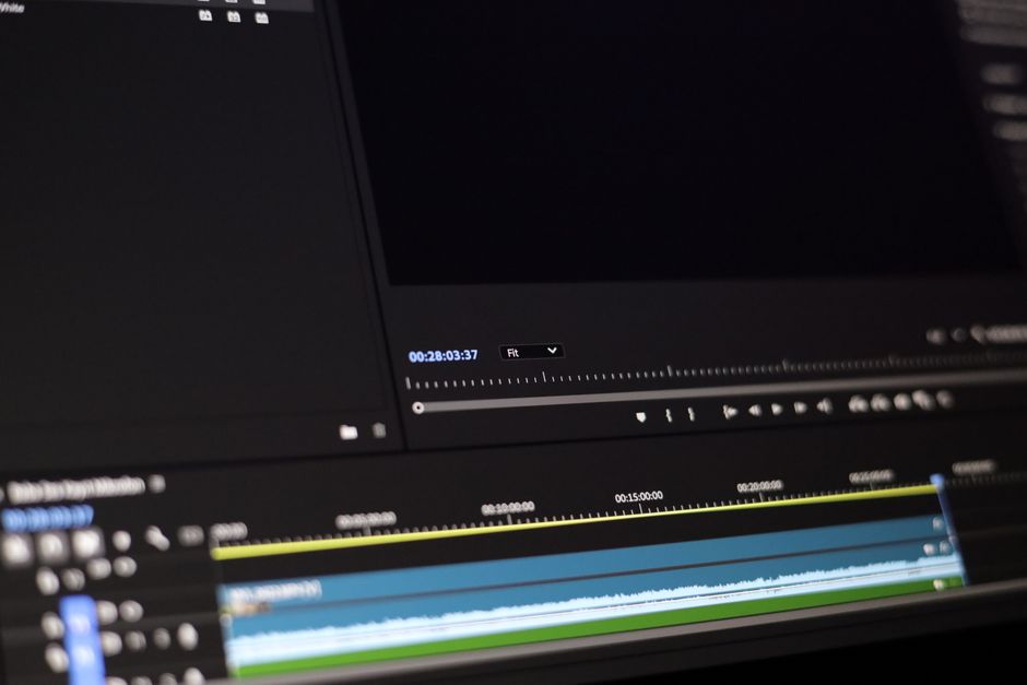 Professional video editing and color grading timeline